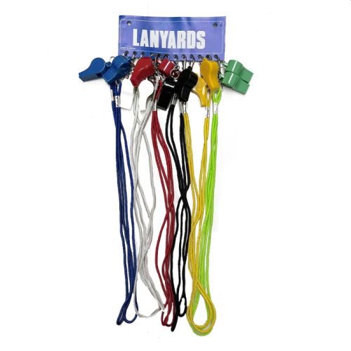 PLASTIC WHISTLE WITH LANYARD | 55MM