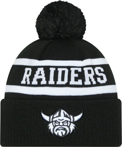 NEW ERA NRL BLACK WHITE POM POM BEANIE