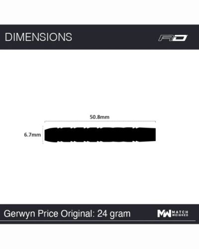 RED DRAGON GERWYN PRICE BLUE ORIGINALS 90% TUNGSTEN