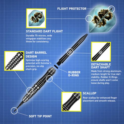 SHOT SCIMITAR SOFT TIP DART SET