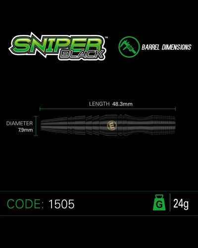 WINMAU SNIPER BLACK 90% TUNGSTEN