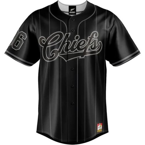 NZ CHIEFS KIDS BLACKOUT BASEBALL SHIRT 2025