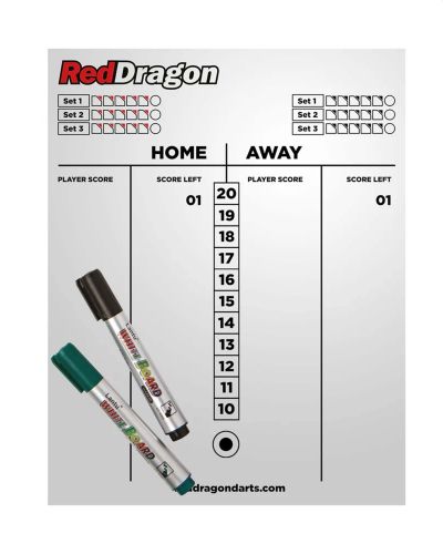 RED DRAGON DRY WIPE SCORE BOARD