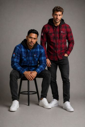 STATE OF ORIGIN QLD MAROONS HIGHLAND HOODED FLANNEL SHIRT