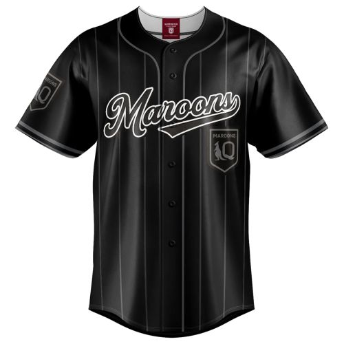 STATE OF ORIGIN BLACKOUT MAROONS BASEBALL SHIRT 2025