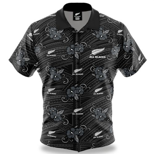 NZ ALL BLACKS TRIBAL HAWAIIAN SHIRT 2023